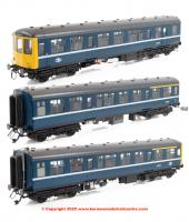 1454 Heljan Class 104 3 Car DMU Set in BR Blue livery with "Blackpool" white stripe